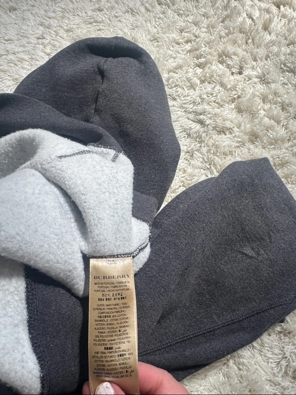 Men's Burberry Charcoal Gray Hooded Sweatshirt - Picture 7 of 8